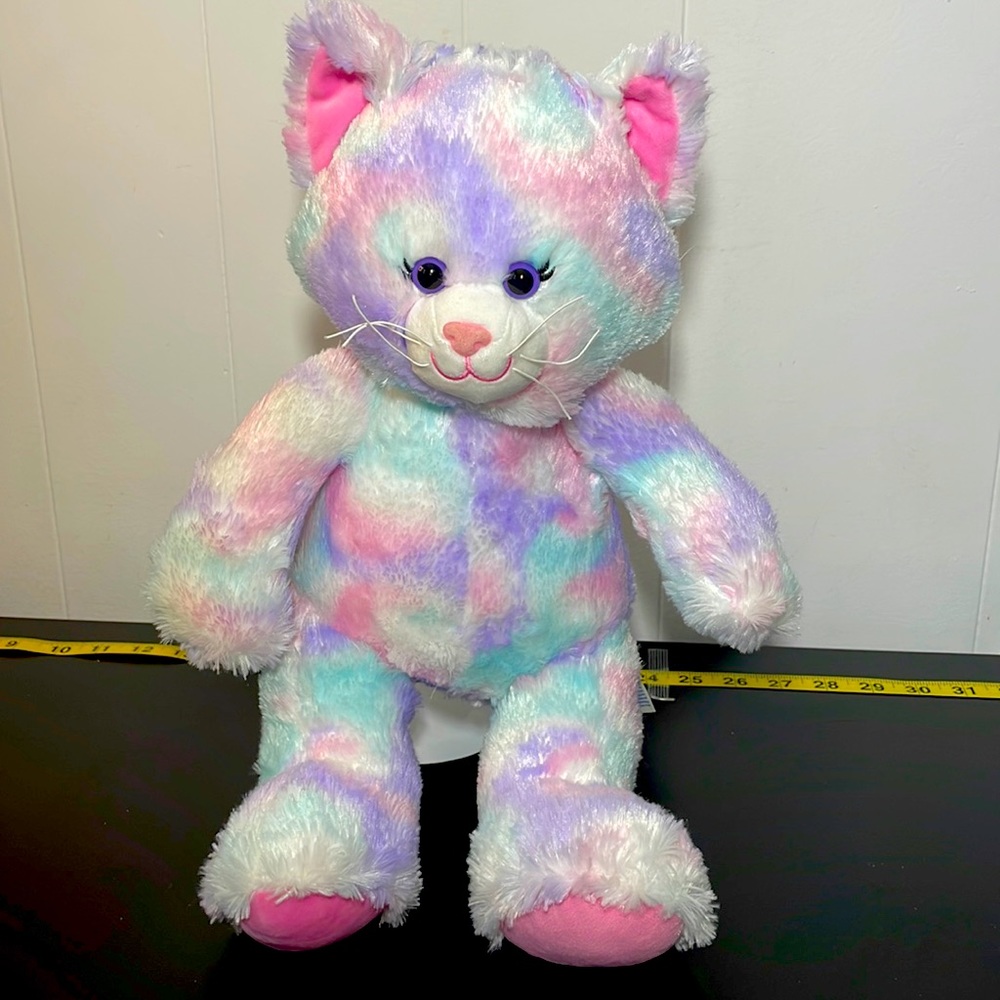 Build A Bear Kitty Pastel Swirl Tie Dye Online Exclusive 17" Easter Plush-024357